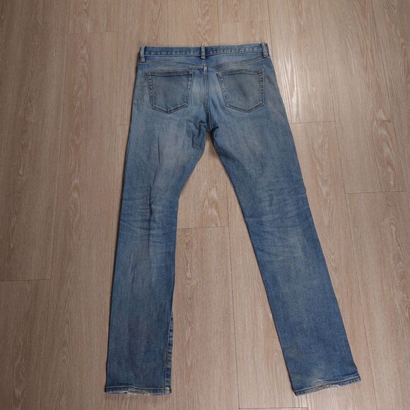 Uniqlo Selvedge Jeans Mens 33x34(35x34) Blue Light Wash Kaihara Slim Straight - Picture 10 of 14